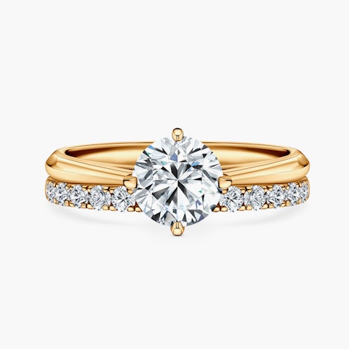 Pierścionek zaręczynowy The Light: złoty, diament laboratoryjny